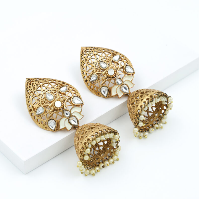 Noor Lotus Jhumka - Image 3